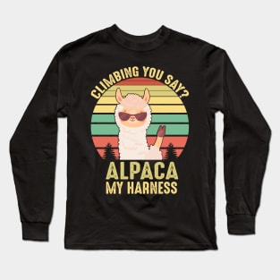 Climbing Alpaca Retro Long Sleeve T-Shirt